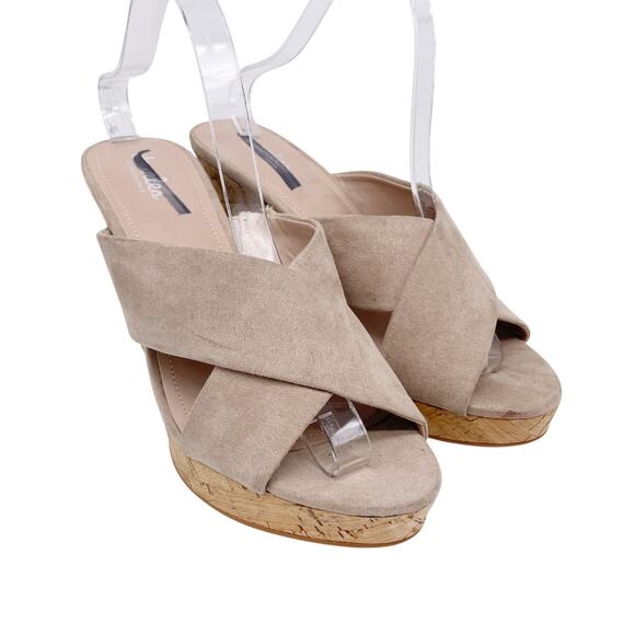 Charles David Women's Latrice Crisscross Strap Cork Wedge Sandals Tan Size 10M - Picture 1 of 11